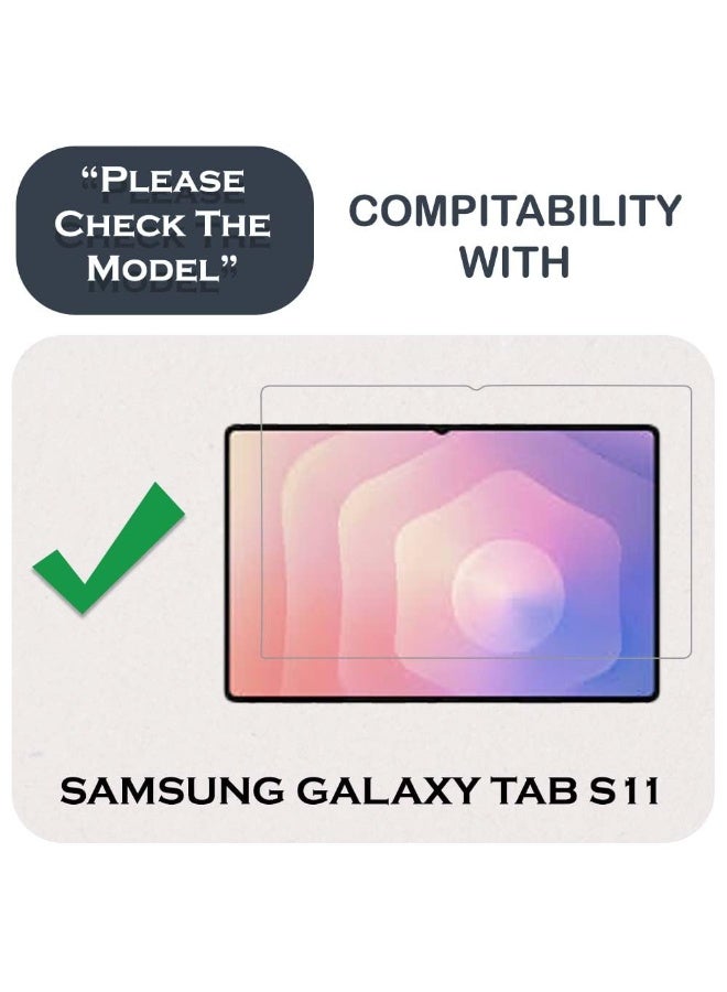 عبوة من قطعتين من واقيات الشاشة المتوافقة مع جهاز سامسونج جالاكسي تاب إس 11 مقاس 11 بوصة (إصدار 2025)، مصنوعة من زجاج مقوى بدرجة صلابة 9H، مقاومة للخدوش وخالية من الفقاعات. - Image 4